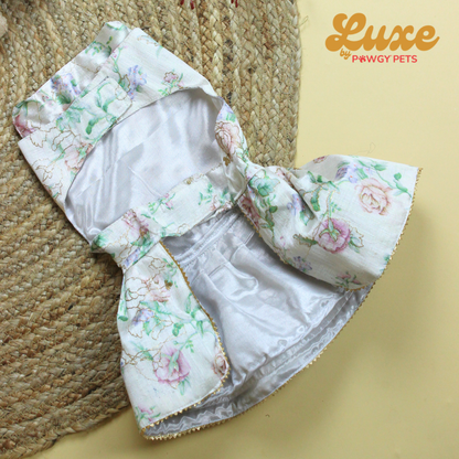 White Floral Dress | Luxe Collection | Pawgy Pets