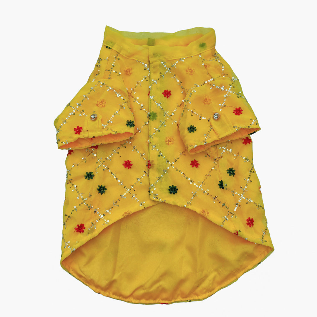 Yellow Festive Shirt | For Dogs | Pawgy Pets