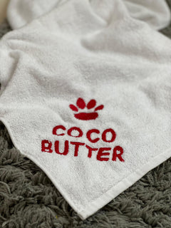 Pawgy Pets Personalised Pet Towel: White for Dogs & Cats