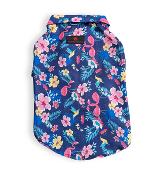 Pawgy Pets Hawaiian Flamingo shirt navy blue for Dogs