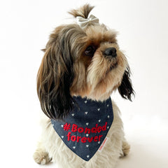Pawgy Pets Personalised Hearty Denim Bandana for Dogs & Cats
