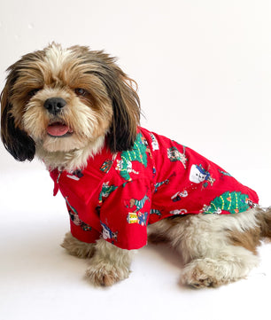 Pawgy Pets Warm winter Shirt: Red tree for Dogs & Cats