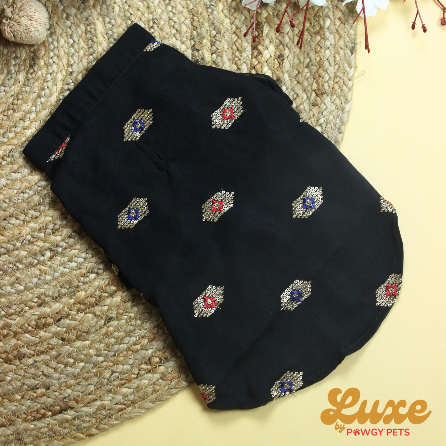 Black Elegant Kurta | Luxe Collection | Pawgy Pets