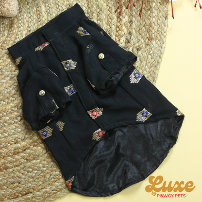 Black Elegant Kurta | Luxe Collection | Pawgy Pets