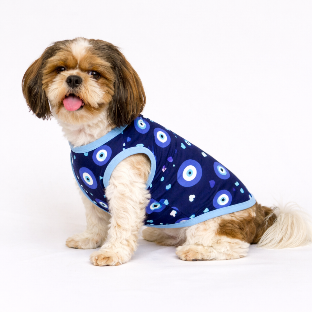 Pawgy Pets Evil Eye T-shirt Navy Blue for Dogs