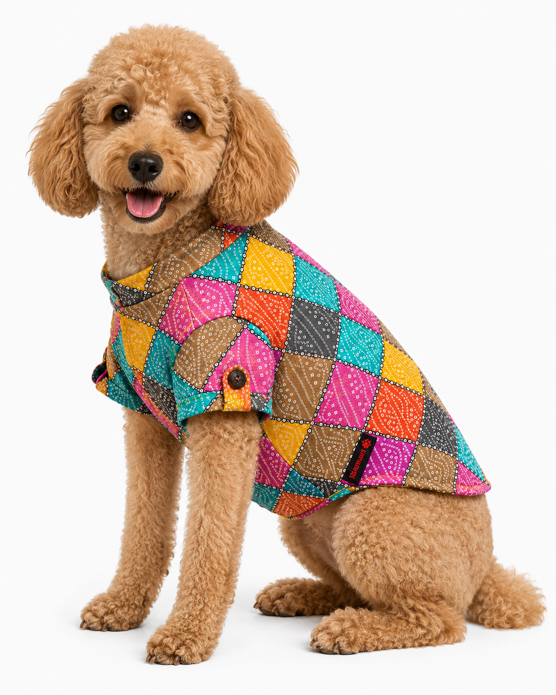 Multi Lehriya & Bandani Kurta Set | Pack of 2 | Pawgy Pets