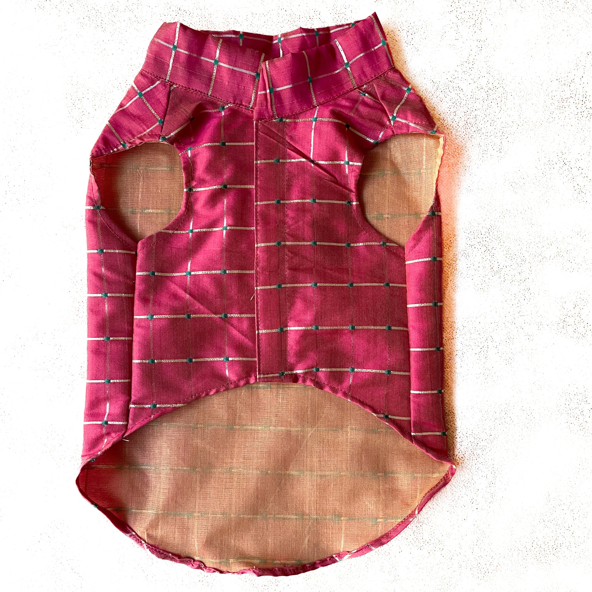 Pawgy Pets Pink Check Festive Shirt for Dogs