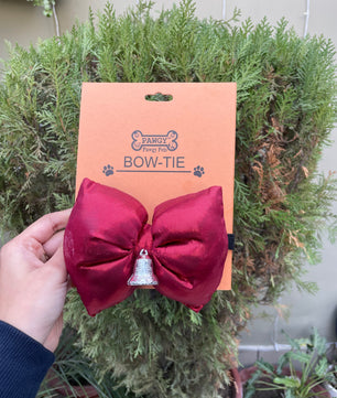 Pawgy Pets Christmas Bow tie Red w bell for Dogs & Cats