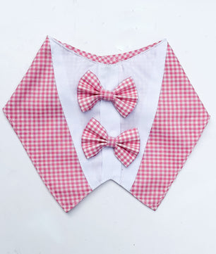 Pawgy Pets Casual Check Bandana: Pink for Dogs & Cats