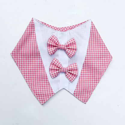 Pawgy Pets Casual Check Bandana: Pink for Dogs & Cats