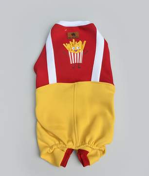 Pawgy Pets Fries Dungaree Pet Sweatshirt - Red