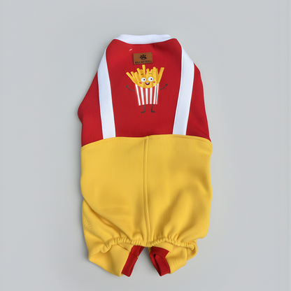 Red Fries Dungaree Sweatshirt | For Dogs & Cats | Pawgy Pets