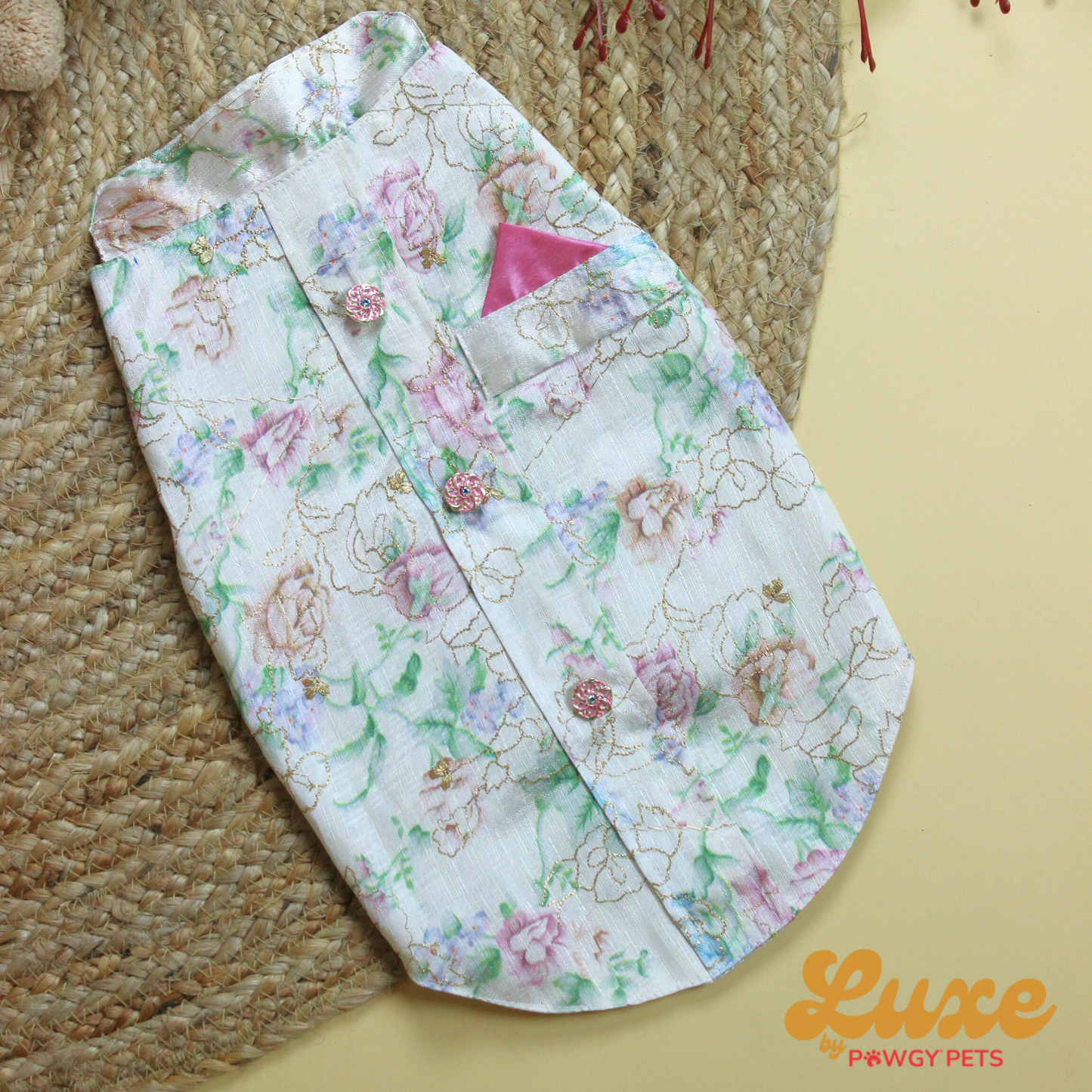 White Floral Sherwani | Luxe Collection | Pawgy Pets