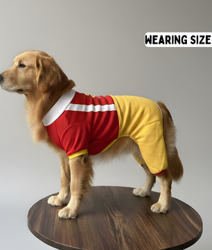 Pawgy Pets Fries Dungaree Pet Sweatshirt - Red