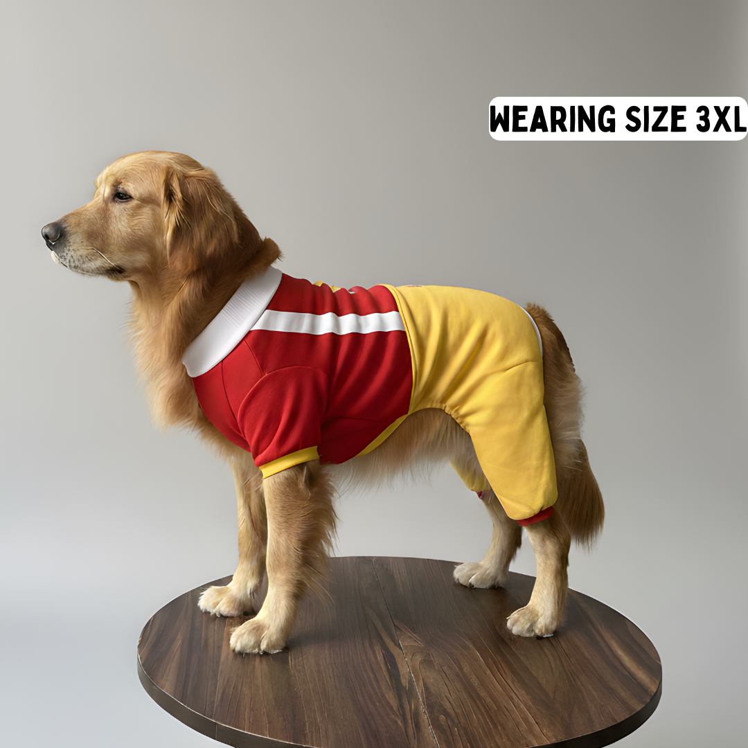 Pawgy Pets Fries Dungaree Pet Sweatshirt - Red