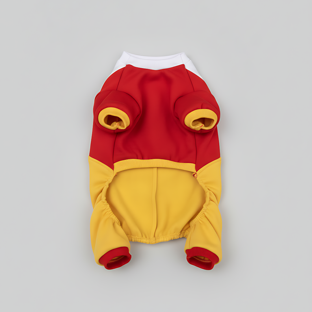 Pawgy Pets Fries Dungaree Pet Sweatshirt - Red