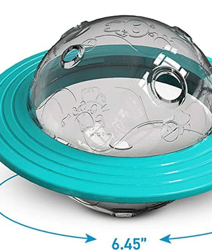 Pawgy Pets Planet Interactive Toy Puzzle IQ Treat Ball, Food Dispensing Chew Toys for Dogs and Cats - Multicolor