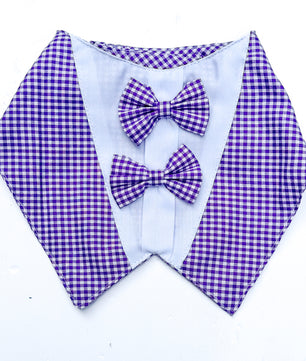 Pawgy Pets Casual Check Bandana: Purple for Dogs & Cats