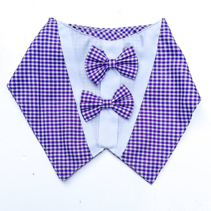 Pawgy Pets Casual Check Bandana: Purple for Dogs & Cats