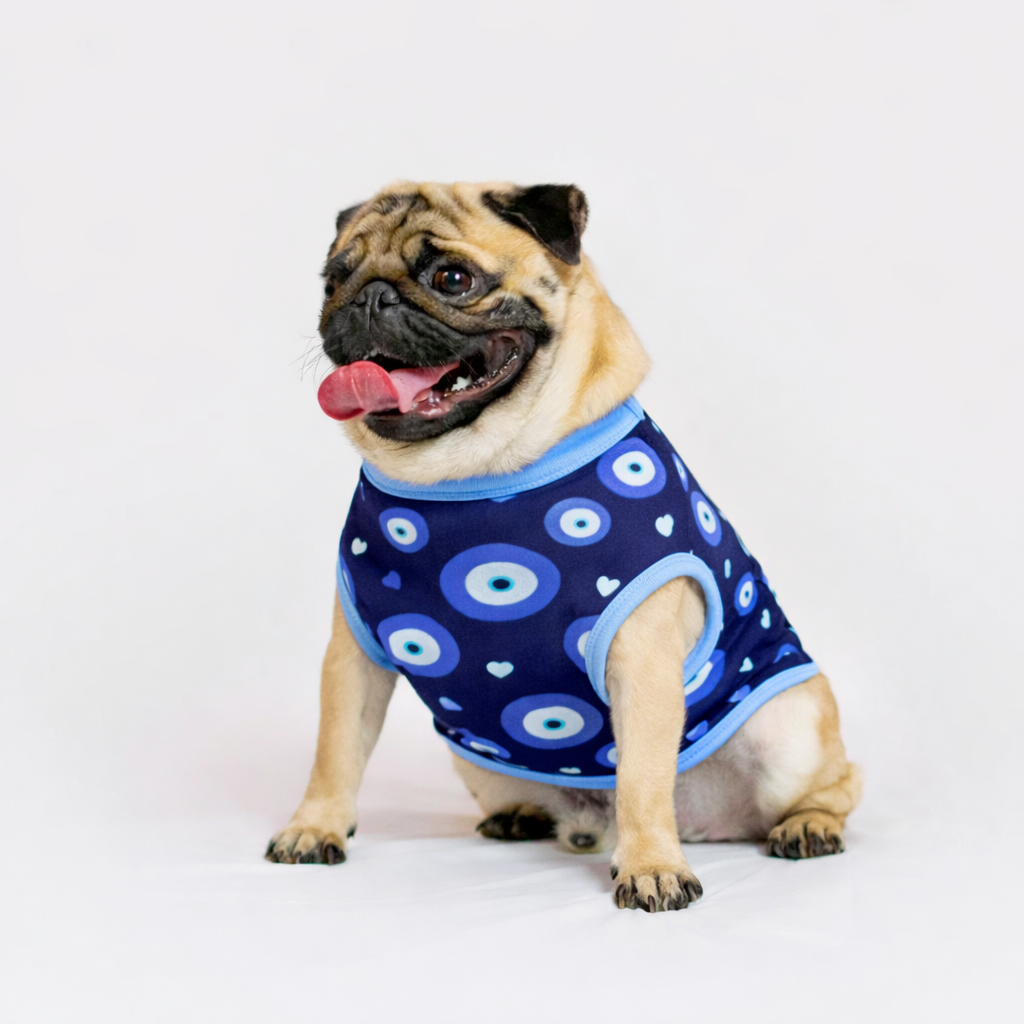 Pawgy Pets Evil Eye T-shirt Navy Blue for Dogs