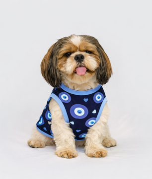 Pawgy Pets Evil Eye T-shirt Navy Blue for Dogs