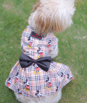 Pawgy Pets Mickey Check Dress Beige for Dogs