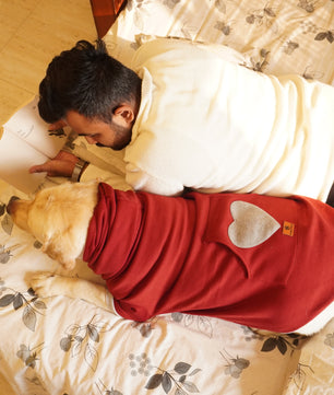 Pawgy Pets Heart Hoodie Pet Sweatshirt - Maroon