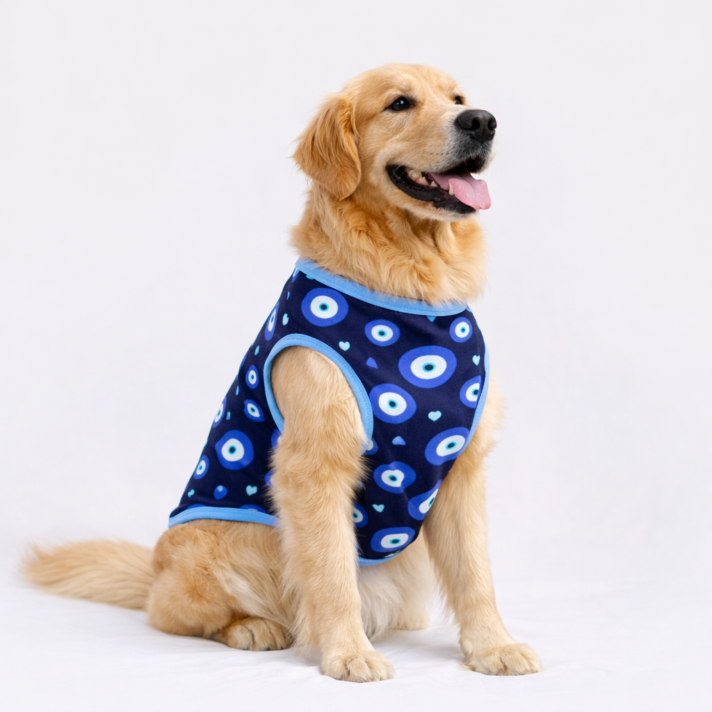 Pawgy Pets Evil Eye T-shirt Navy Blue for Dogs