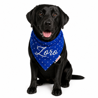 Royal Blue Star Bandana | Personalised for Dogs | Pawgy Pets