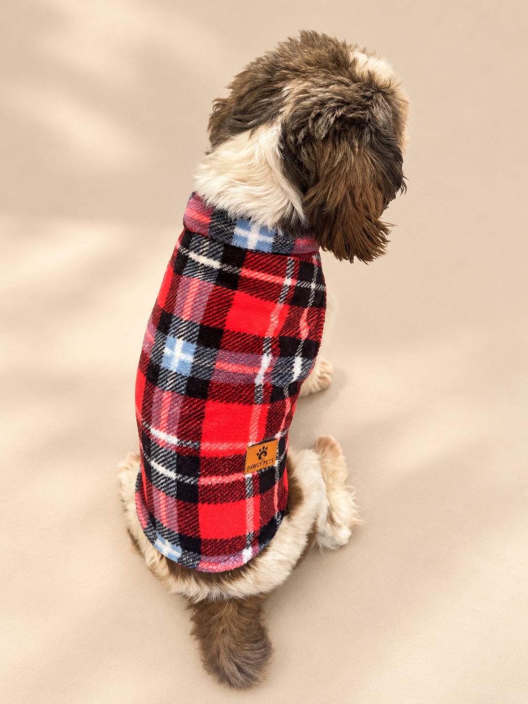 Check Red Fur Sweater | For Dogs & Cats | Pawgy Pets