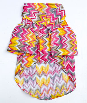 Pawgy Pets pink zig zag kurta for Cats