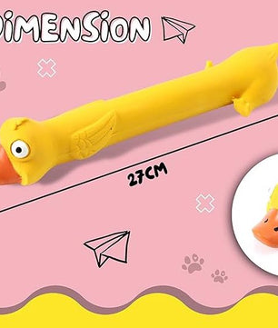 Pawgy Pets Yellow Duck Interactive Latex Squeaky Chew Dog Toy