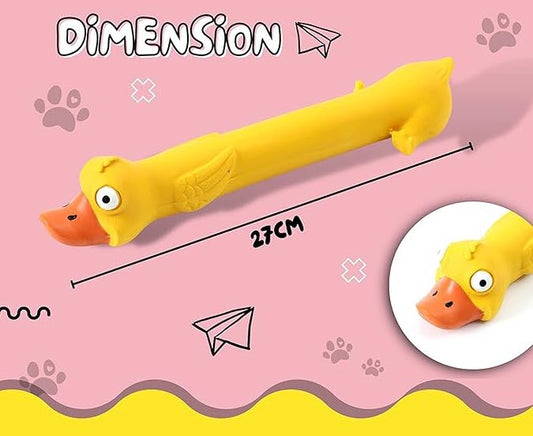 Pawgy Pets Yellow Duck Interactive Latex Squeaky Chew Dog Toy