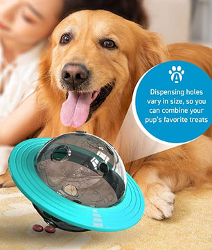 Pawgy Pets Planet Interactive Toy Puzzle IQ Treat Ball, Food Dispensing Chew Toys for Dogs and Cats - Multicolor