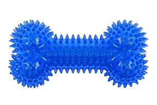 Pawgy Pets Dog Spike Squeaky Bone Chew Toy for Dogs (Random Colour)
