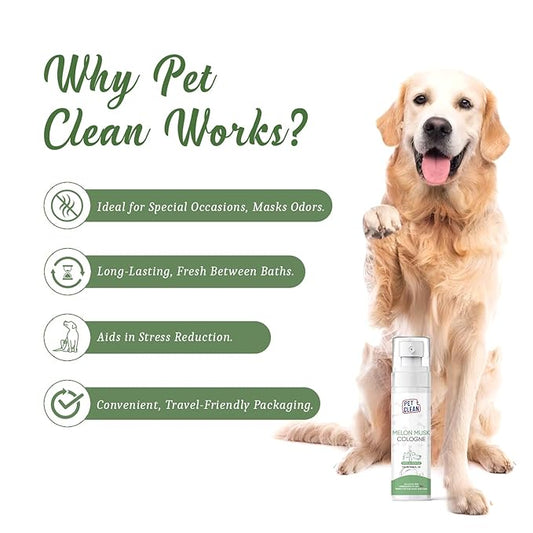 Pet Clean Dog Perfume Spray that Eliminates Odor, Perfect Cats and Dog Spray for Longlasting Fragrance & Healthy Coat (100 ml, Musk Melon)