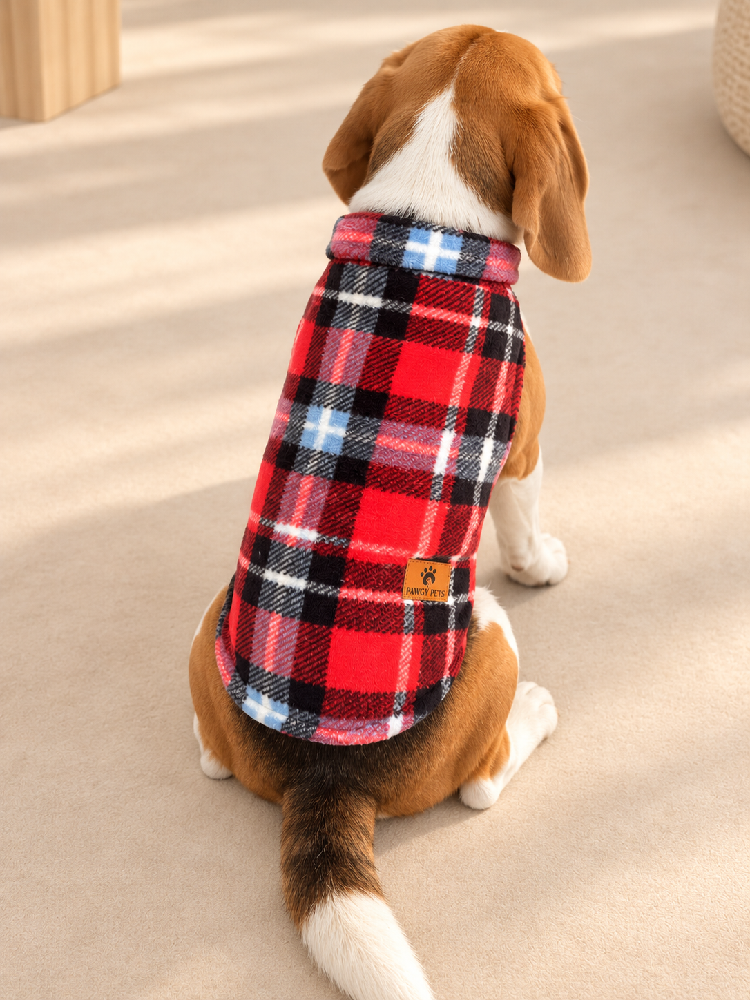 Check Red Fur Sweater | For Dogs & Cats | Pawgy Pets