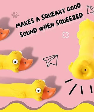 Pawgy Pets Yellow Duck Interactive Latex Squeaky Chew Dog Toy