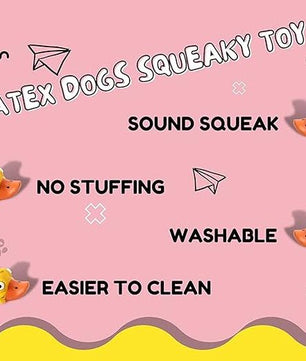 Pawgy Pets Yellow Duck Interactive Latex Squeaky Chew Dog Toy