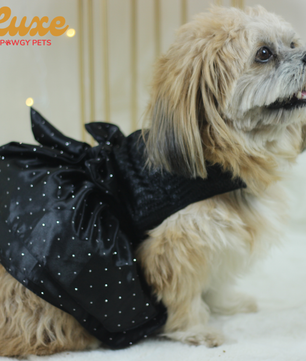 Luxe by Pawgy Pets Black Balloon Dress