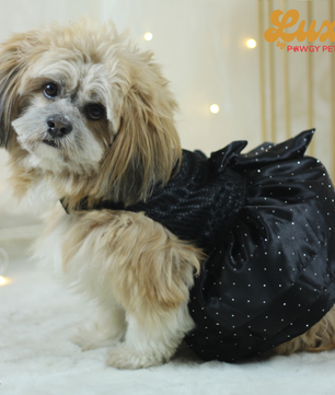 Luxe by Pawgy Pets Black Balloon Dress
