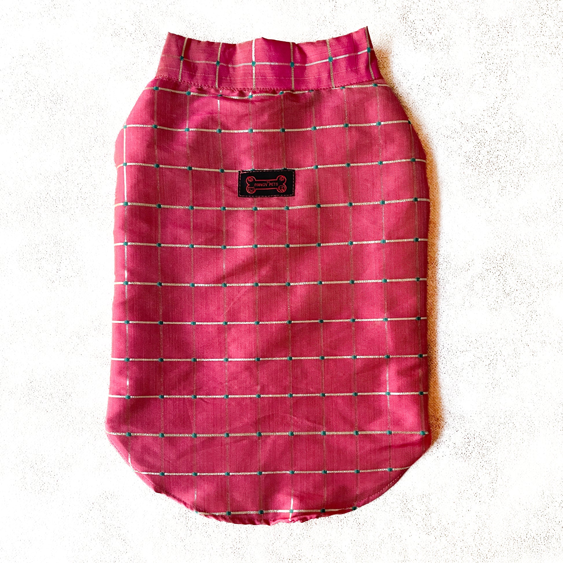 Pawgy Pets Pink Check Festive Shirt for Dogs