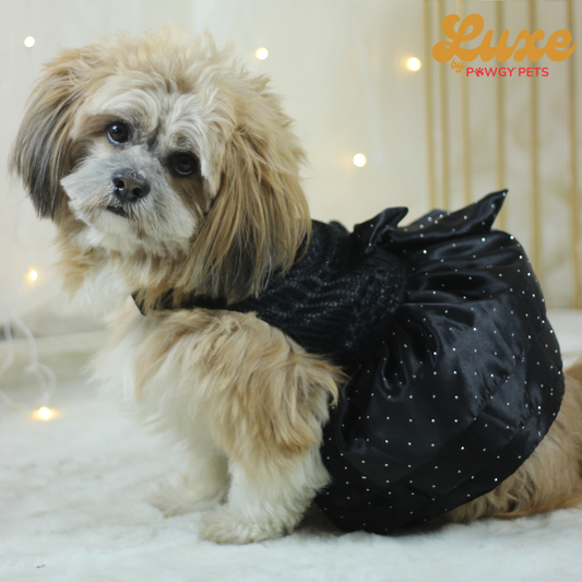 Luxe by Pawgy Pets Black Balloon Dress