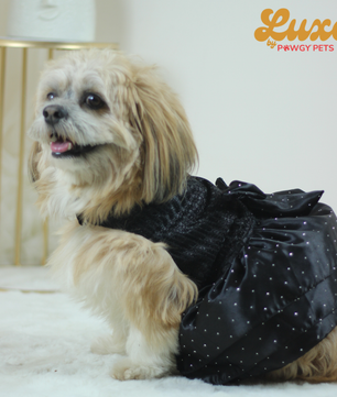 Luxe by Pawgy Pets Black Balloon Dress