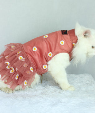Pawgy Pets Frilly dress Rust (Cat)