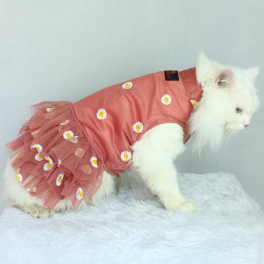 Pawgy Pets Frilly dress Rust (Cat)