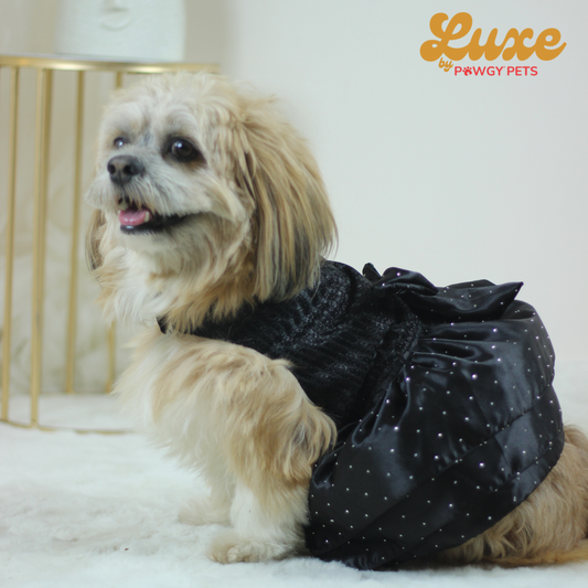 Luxe by Pawgy Pets Black Balloon Dress