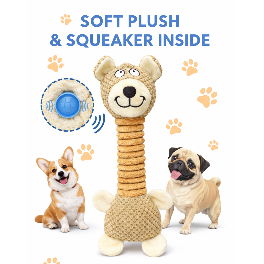 Pawgy Pets Long Neck Teddy Brown Dog Plush Toy