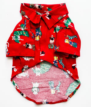 Pawgy Pets Warm winter Shirt: Red tree for Dogs & Cats
