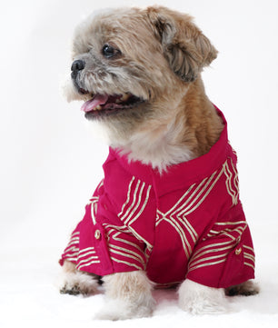 Pawgy Pets Festive Shirt Hot Pink Gota for Dogs